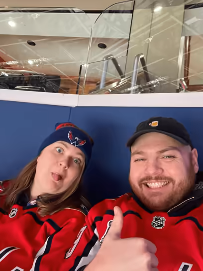 Haley and Brian at a Washington Capitals game