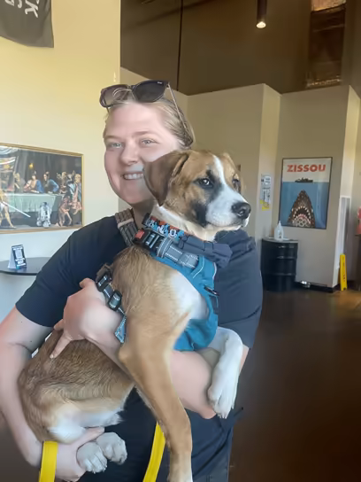 Haley and Timber on his adoption day